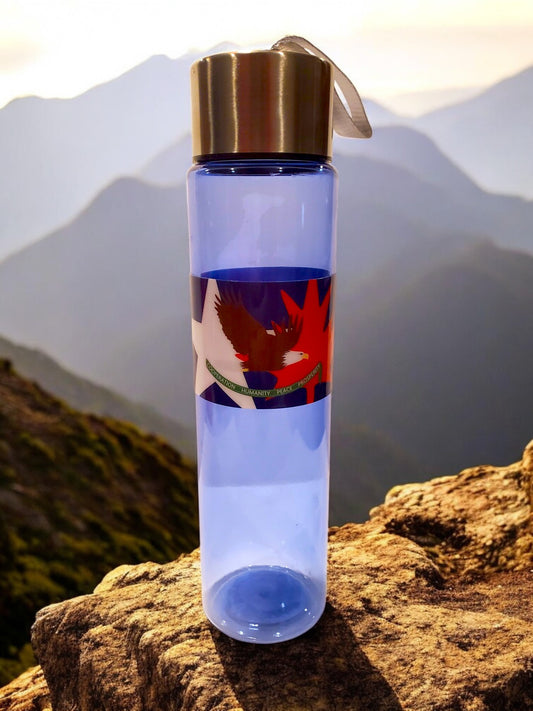 a plastic water bottle
