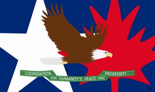 sticker brown eagle with ribbon