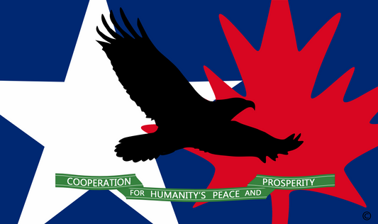 Black eagle with ribbon